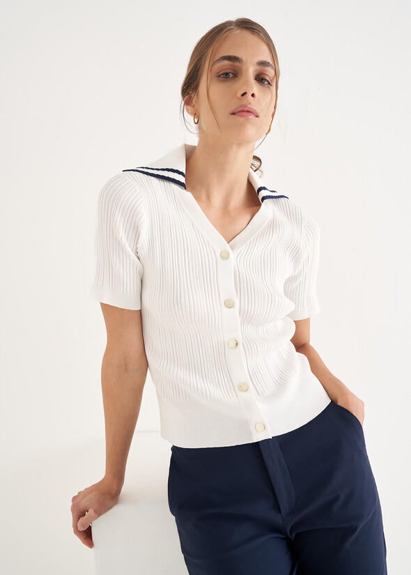 Murena cardigan-model jersey BIANCO WHITE Woman null