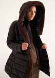Portos long padded coat with belt NERO BLACKGRIGIO PERLA Woman image number 4