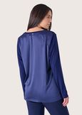 Suprise satin and viscose blouse BLUE DARK BLUE Woman image number 3