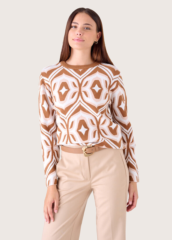 Maglia Men con stampa jacquard MARRONE TIERRA Donna null
