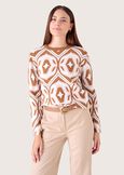 Maglia Men con stampa jacquard MARRONE TIERRA Donna immagine n. 1