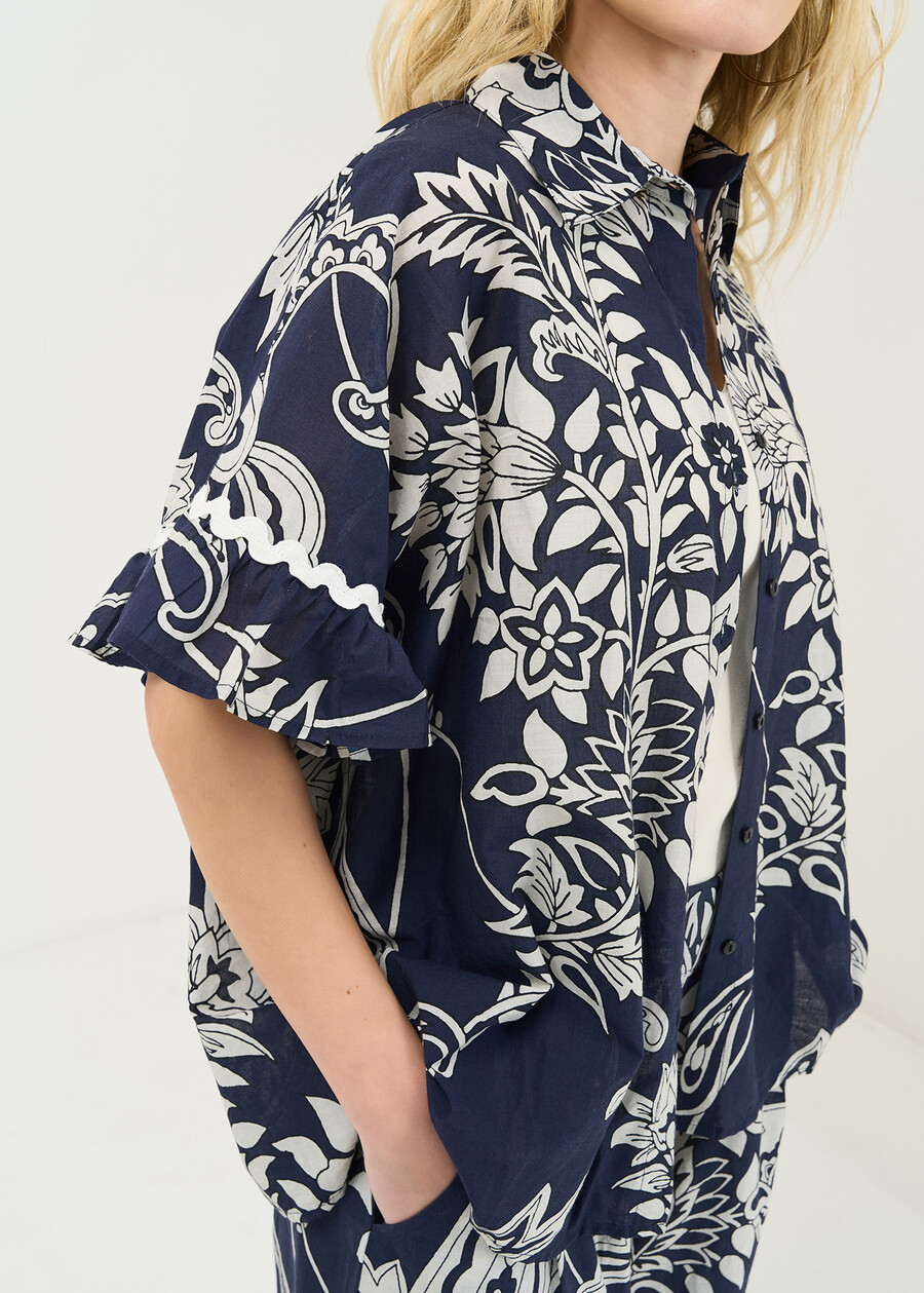 Camicia Cally in cotone stampato BLU Donna , immagine n. 2