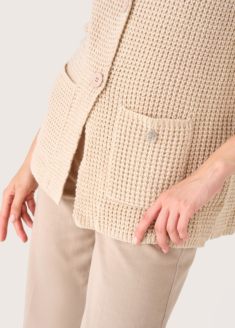 Camil V-neck cardigan BEIGE ECRU Woman , image number 2
