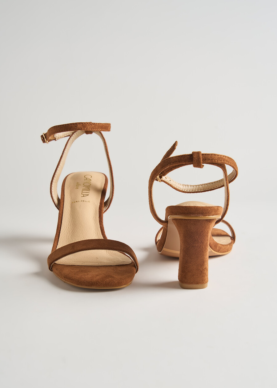 Sandalo Soemi tacco medio MARRONE Donna , immagine n. 4