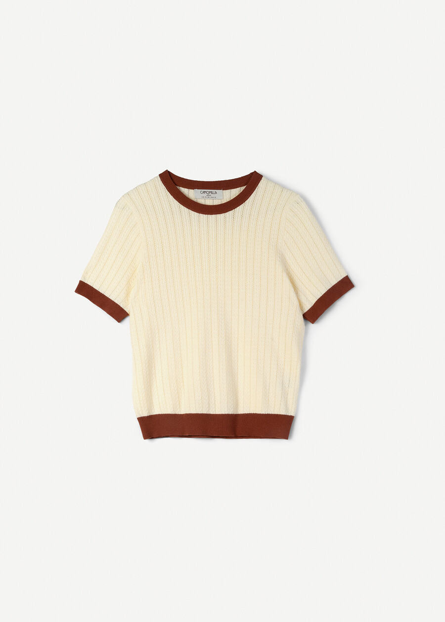 Six knitted t-shirt BEIGE AVENANERO BLACK Woman , image number 4