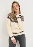 Miranda crewneck Norwegian pattern sweater BEIGE LATTE Woman image number 1