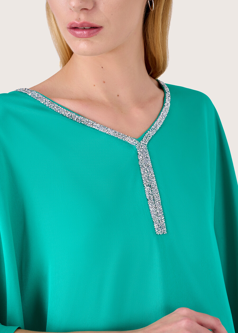 Blusa Samanta con strass BLU AQUAMARINE Donna , immagine n. 2