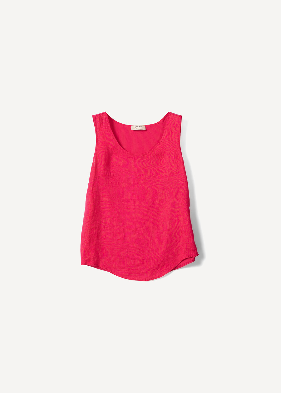 Titan linen and cotton tank top VERDEBLUROSA FUCSIABLU Woman , image number 5