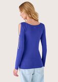 Mariel boat neck jersey BLUROSSO LIPSTICK Woman image number 3
