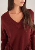 Marisa V-neck sweater with fringes ROSSO CHIANTI Woman image number 2