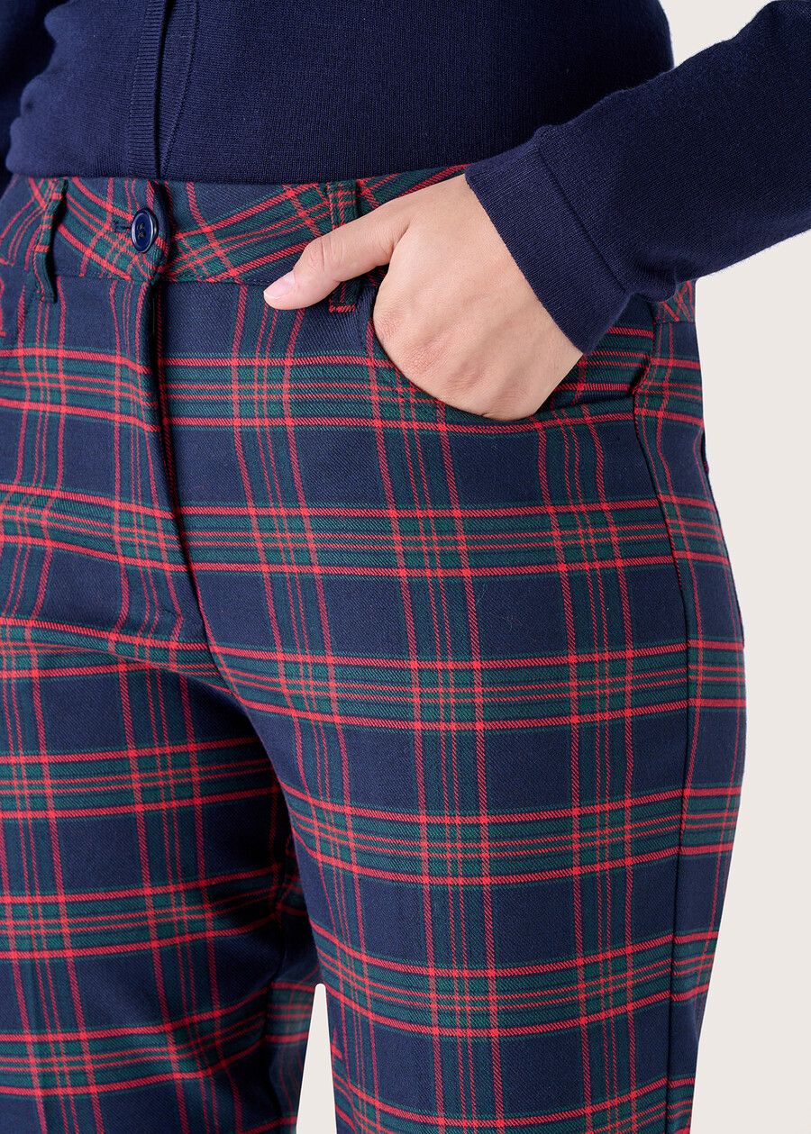 Kate check pattern trousers BLUE OLTREMARE  Woman , image number 3