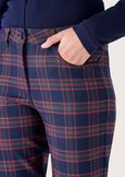 Kate check pattern trousers BLUE OLTREMARE  Woman image number 3