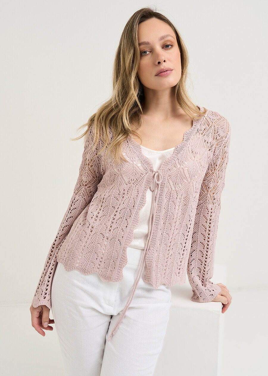 Cardigan Maris con profili ondulati ROSA Donna , immagine n. 1