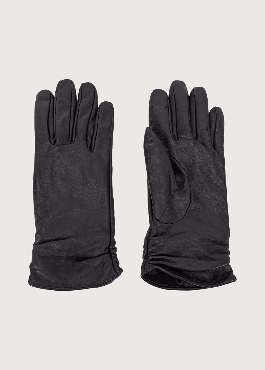 Genevieve genuine leather gloves NERO BLACK Woman , image number 2