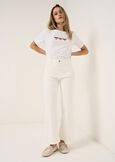 Daffy color denim wide leg trousers BIANCO WHITEBLU Woman image number 1