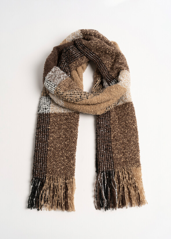 Sciarpa Sonya macro check bouclé MARRONE CAFFE Donna null