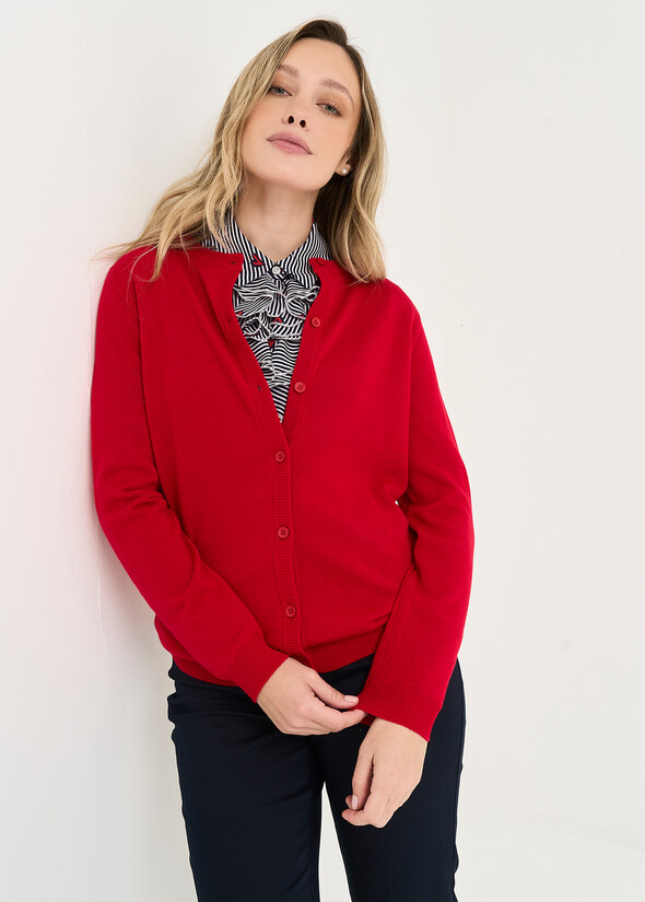 Cardigan Clio a girocollo ROSSO Donna