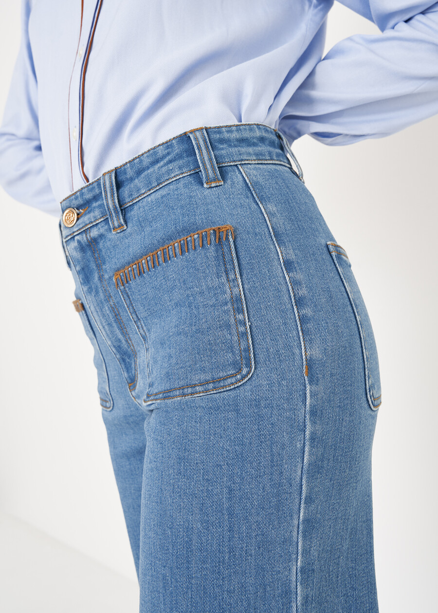 Pantalone Dandy in denim di cotone DENIM LIGHT DENIM Donna , immagine n. 4