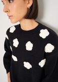 Marley sweater with 3D flowers NERO BLACK Woman image number 2