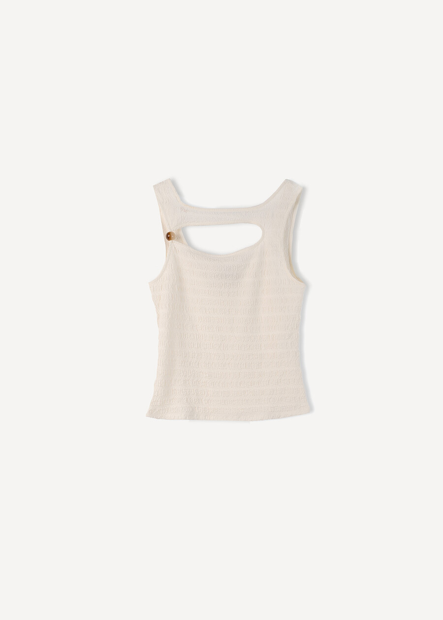 Canotta Titan in lino e cotone BEIGE LATTE Donna , immagine n. 6