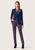 Kate check pattern trousers BLUE OLTREMARE  Woman image number 1