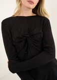 T-shirt Soraya aderente in lurex NERO Donna immagine n. 3