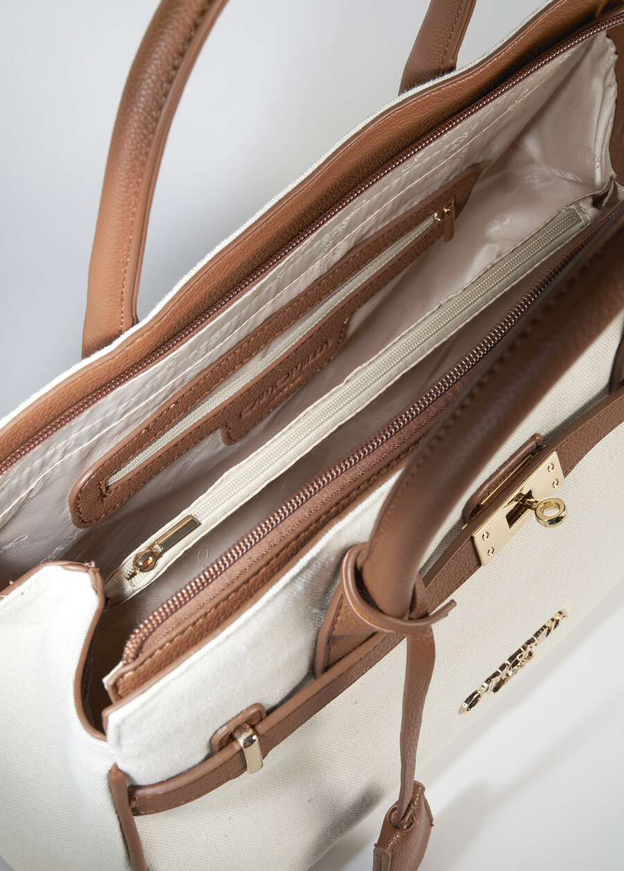 Belly canvas shopping bag BEIGE LATTE Woman , image number 5