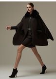 Mantella Mirta con collo in ecopelo NERO BLACKBEIGE GESSOBLUE COLONIAL Donna immagine n. 1