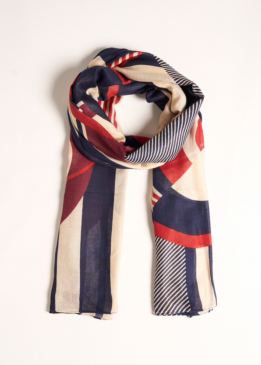 Suemi viscose scarf BLU MIDNIGHTNERO BLACK Woman , image number 2