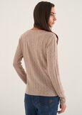Maglia Maddie scollo a V con strass BEIGE ECRU Donna immagine n. 3