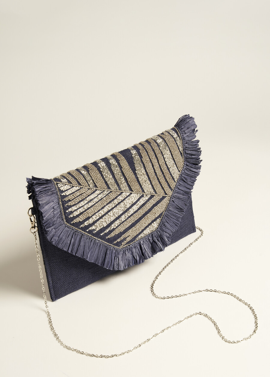 Besa Jute Clutch BLU AVION Woman , image number 3