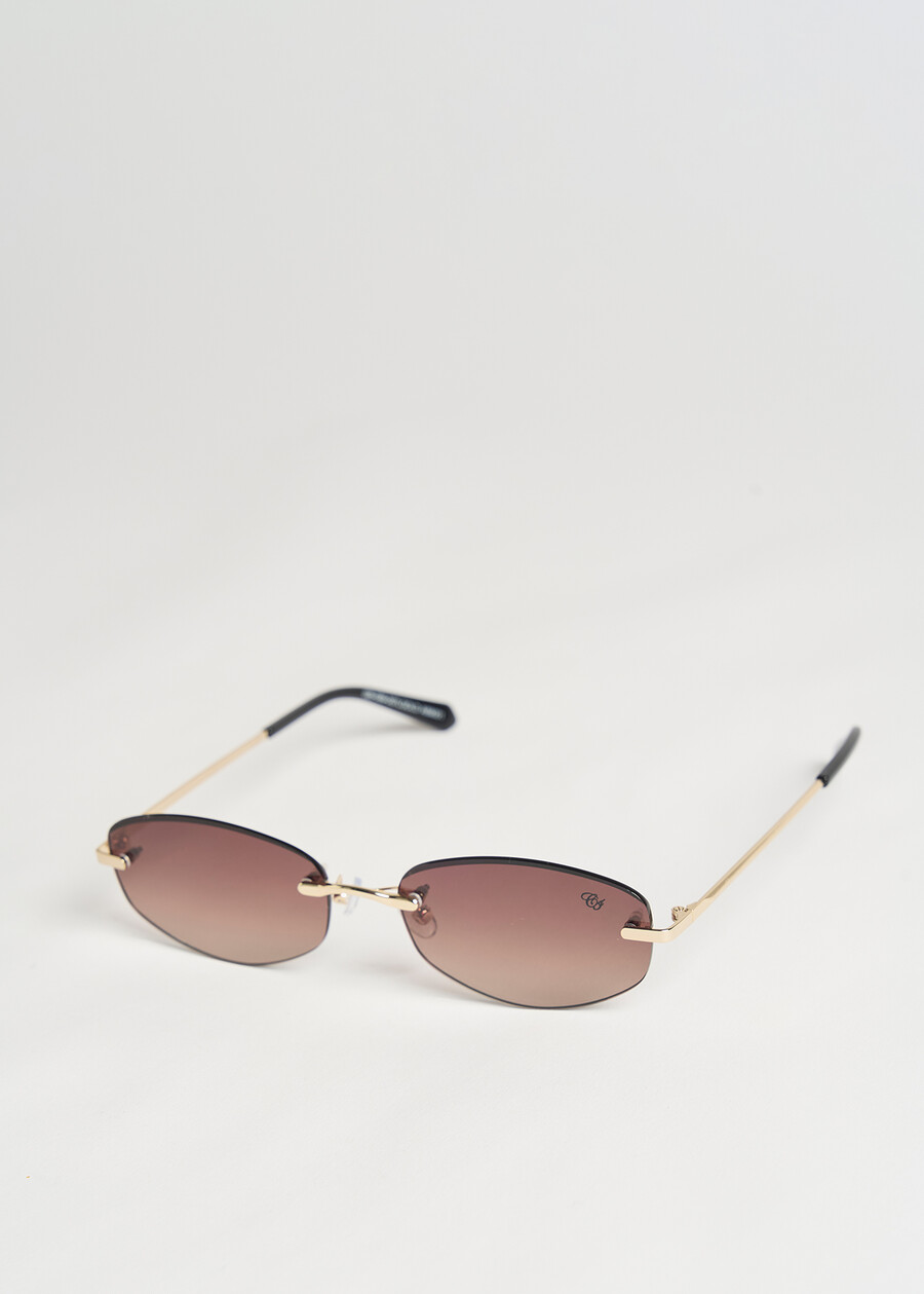 Light Gold metal rimless glasses GOLD Woman , image number 2