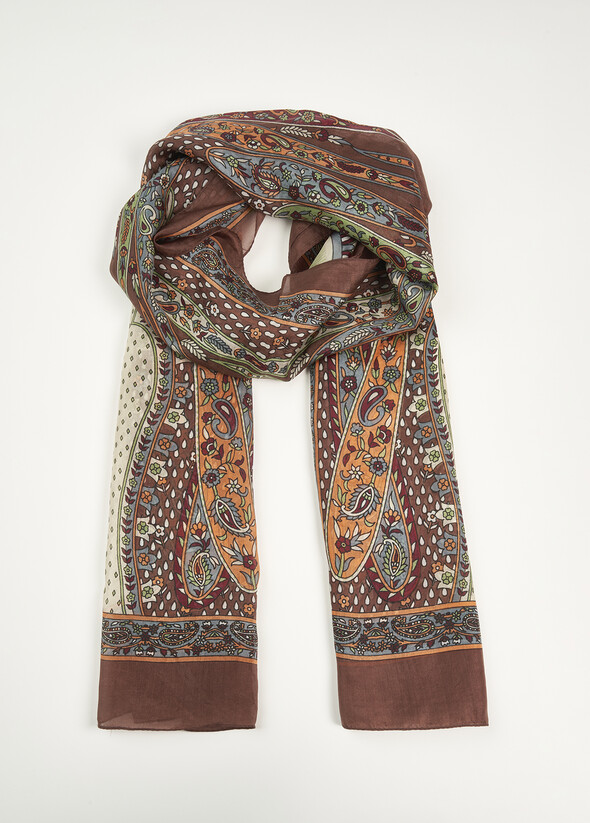 Foulard Soras in 100% seta MARRONE CIOCCOLATO Donna null