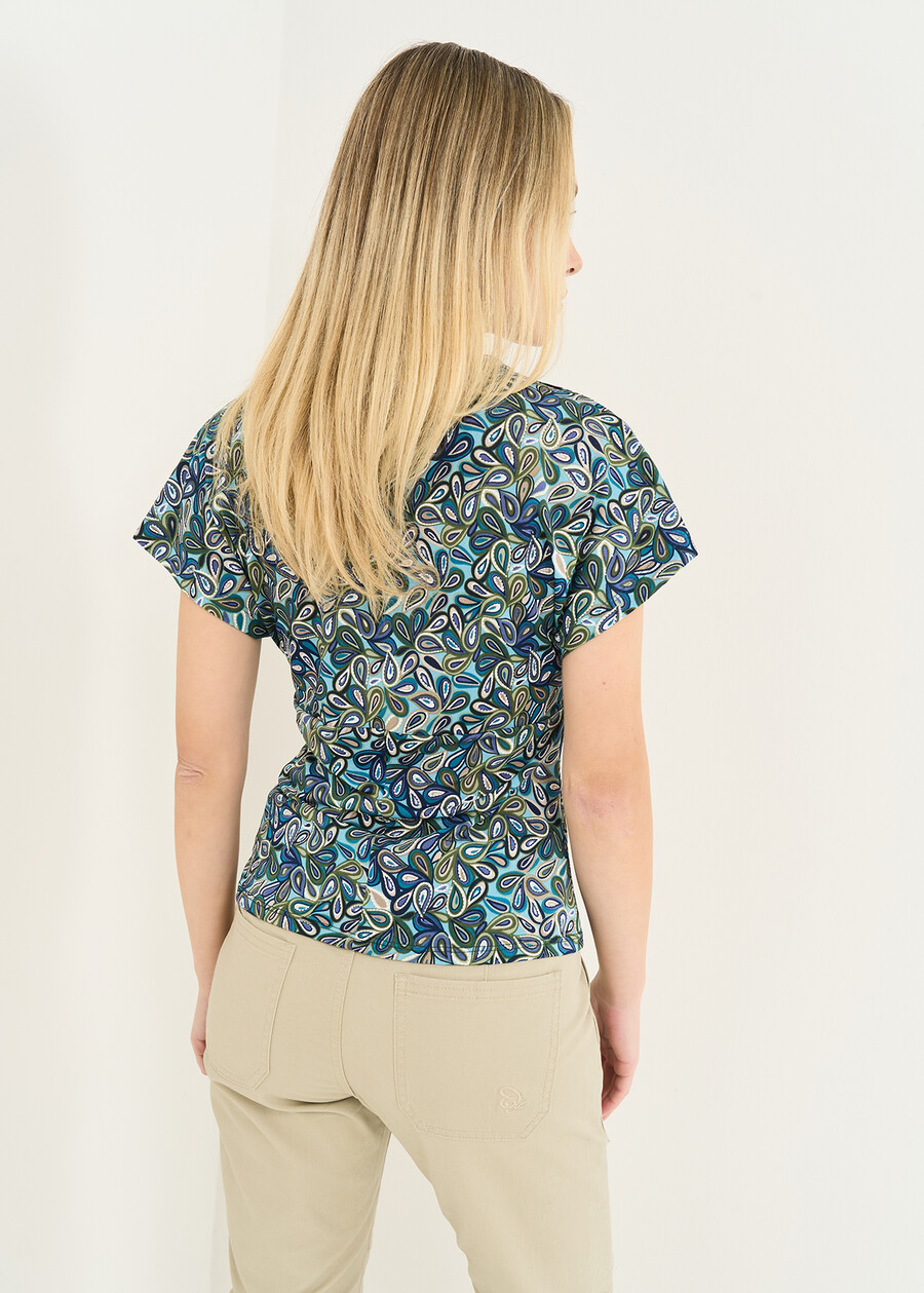 Sand V-neck T-shirt BLU Woman , image number 3