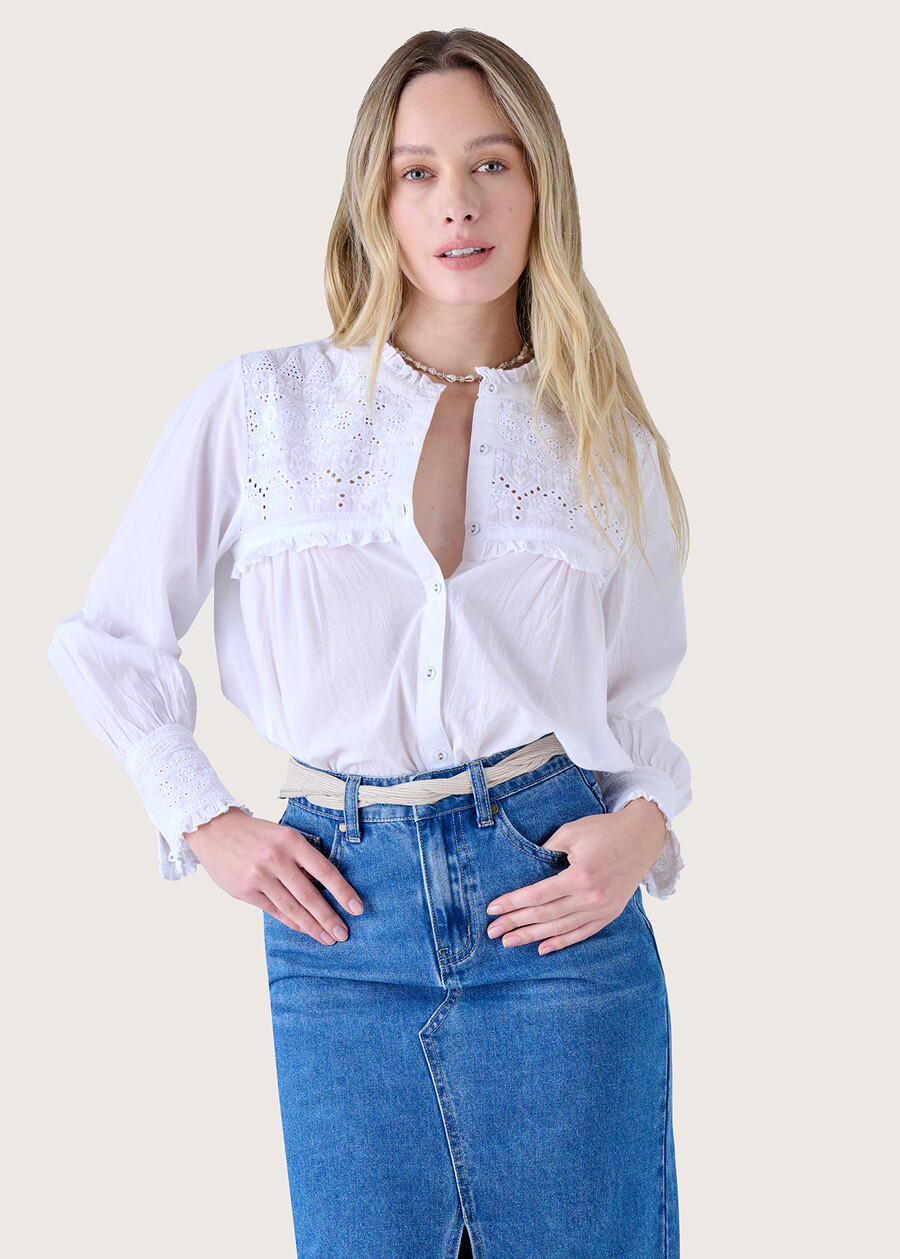 Cleo 100% cotton shirt BIANCO WHITE Woman , image number 1