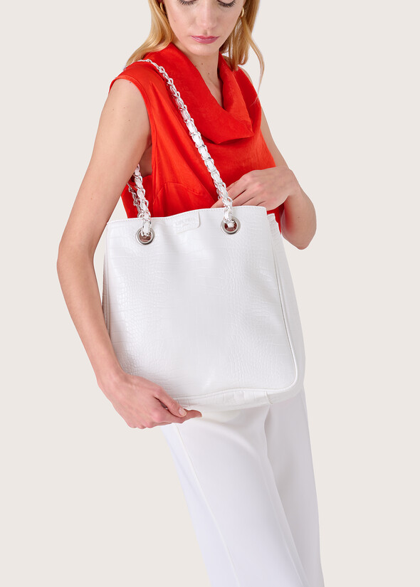 Biel eco-leather shopping bag ROSA BUBBLEBLUVERDE MAGNOLIABIANCO OPTICAL Woman null