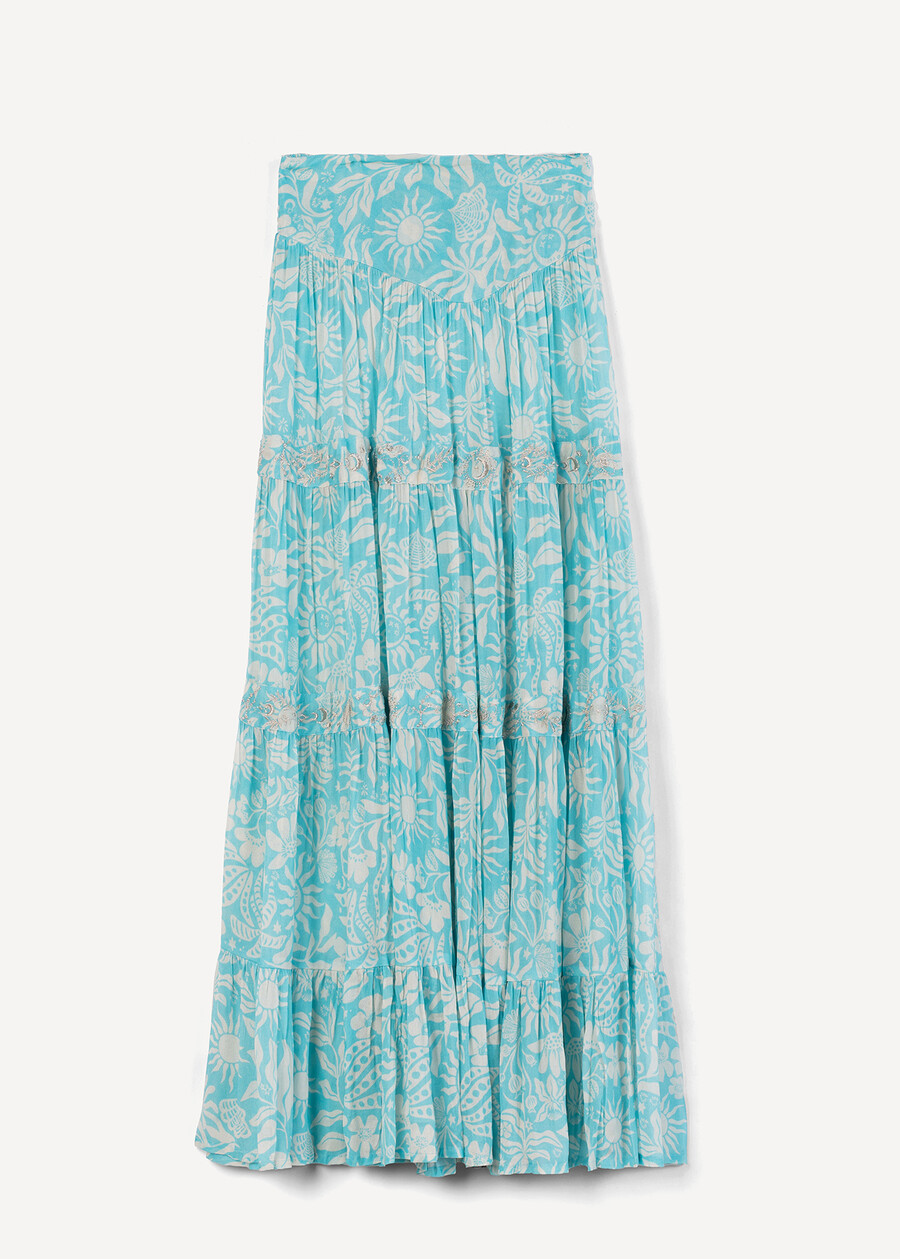 Garcia tiered long skirt AZZURO AZZURRO Woman , image number 5