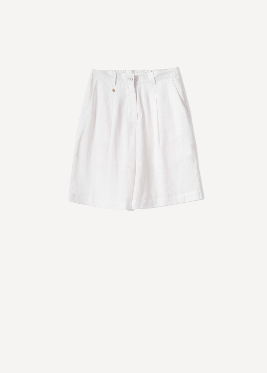 Bermuda Barth in lino e Lyocell MARRONEBIANCO WHITE Donna , immagine n. 5