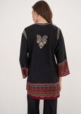 Blurta Printed Blouse with Embroidery NERO BLACK Woman image number 3