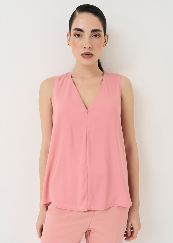 Tullio satin V-neck top ARANCIONE Woman null