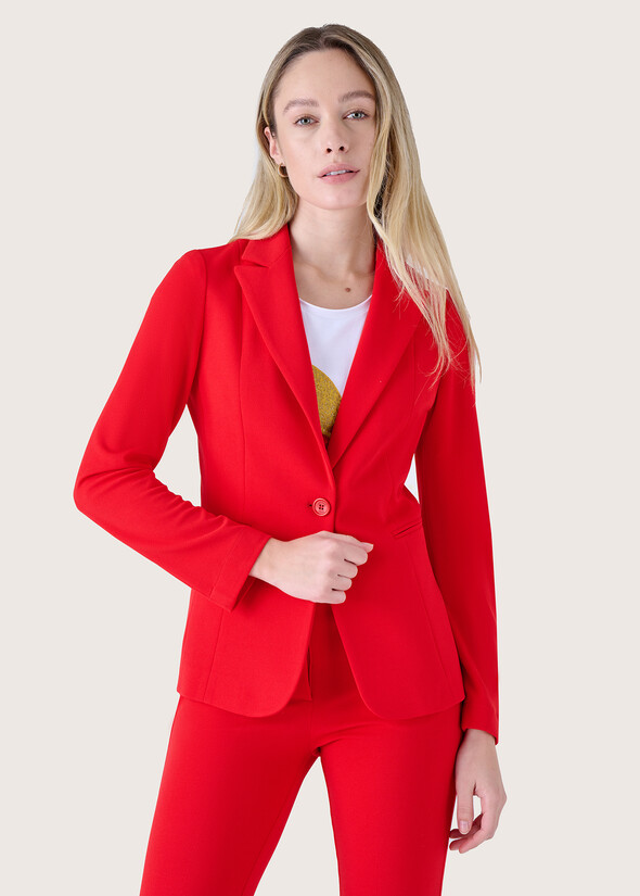 Giselle blazer in screp fabric ROSSO TULIPANO Woman null
