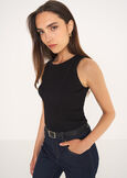Top Troisi a costine NERO BLACK Donna immagine n. 1