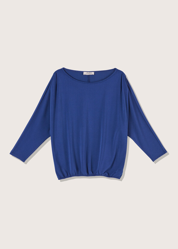 Blusa Anna in crepe BLUE OLTREMARE ROSSO LIPSTICK Donna null