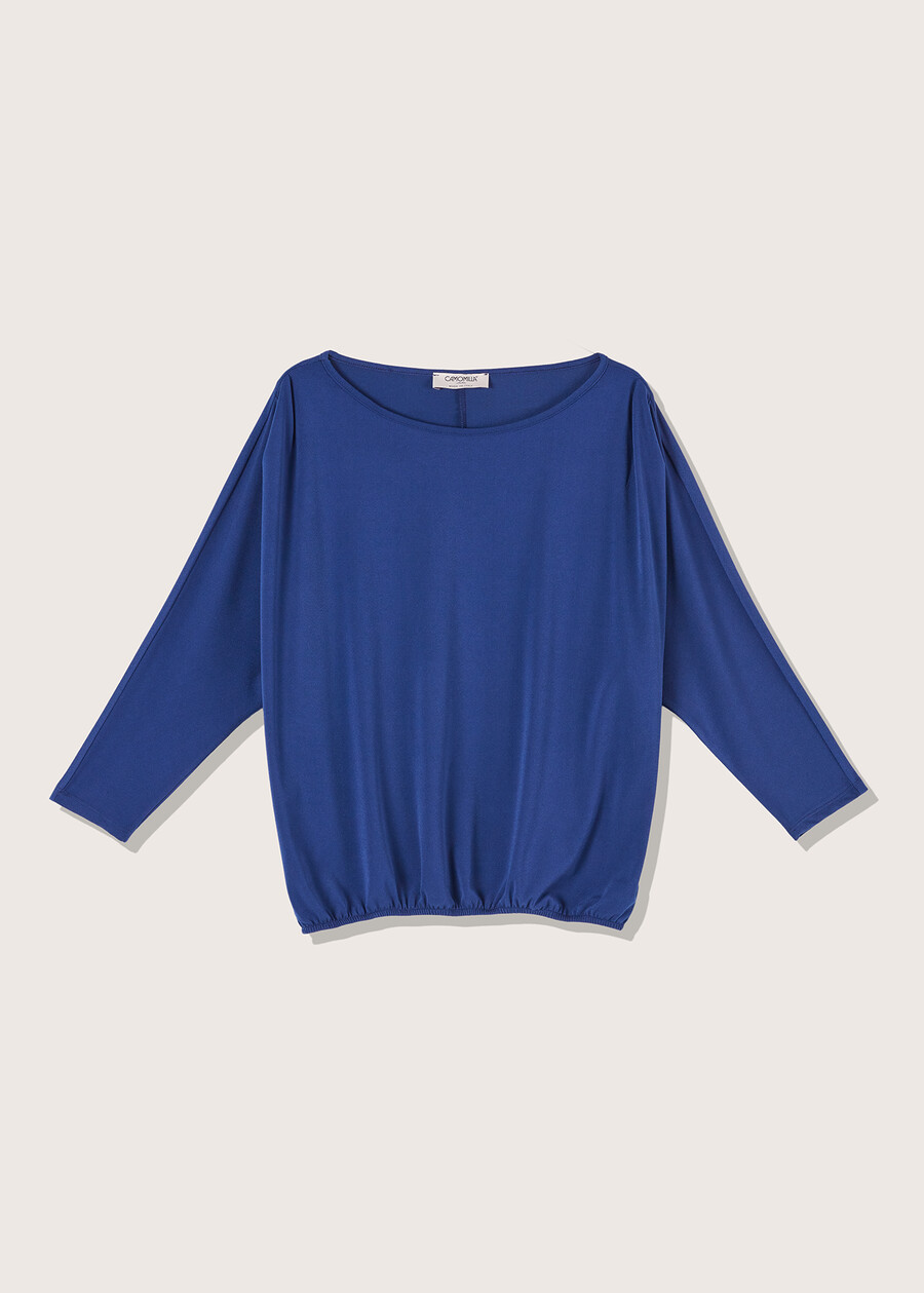 Blusa Anna in crepe BLUE OLTREMARE ROSSO LIPSTICK Donna , immagine n. 1
