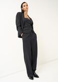 Pantalone Paggy gessato gamba ampia NERO BLACK Donna immagine n. 1