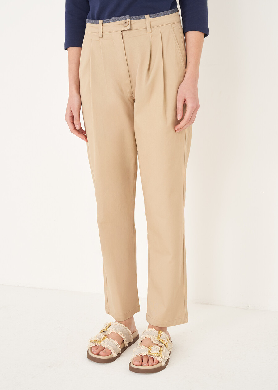 Pantaloni Paride A Sigaretta BEIGEVERDE ALGA Donna , immagine n. 2