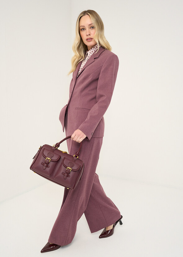 Borsa Barney bauletto stampa cervo ROSSO BORDEAUX Donna null