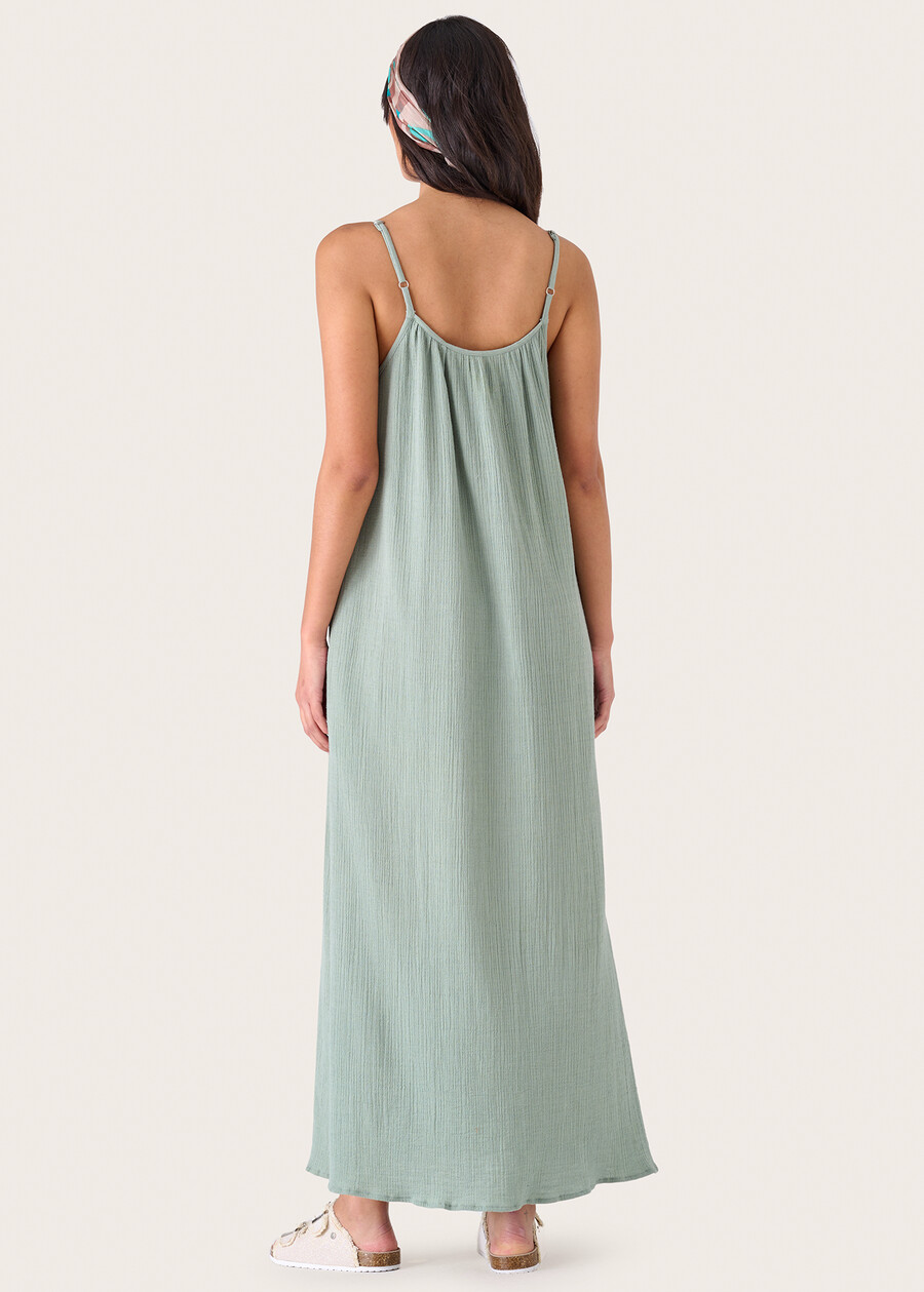 Abito lungo Adhara 100% cotone VERDE SALVIA Donna , immagine n. 3