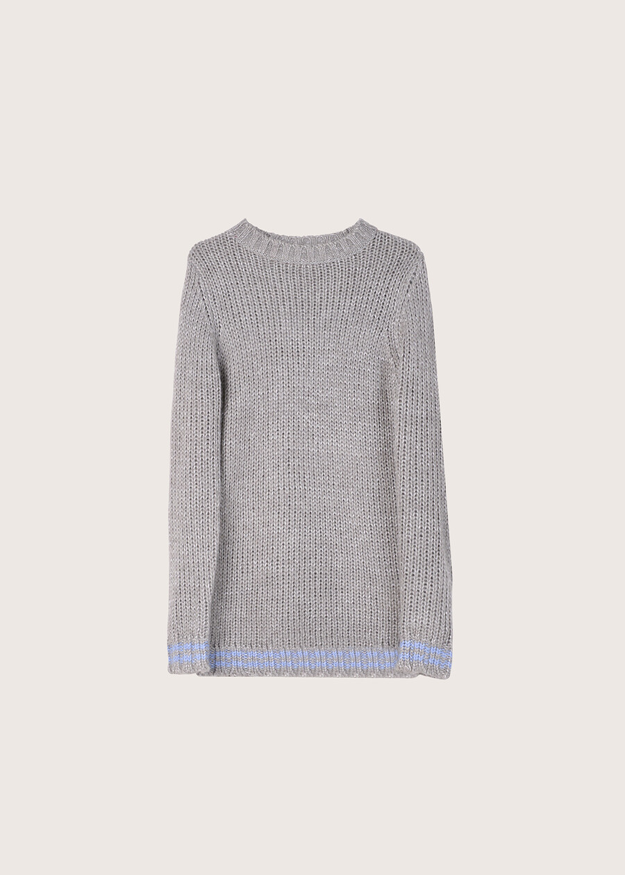 Maxi jersey with maxi lettering GRIGIO MEDIUM GREY Woman , image number 5