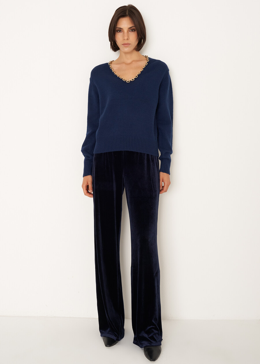 Malawi V-neck sweater BLU MIDNIGHTVIOLA VINACCIA Woman , image number 4